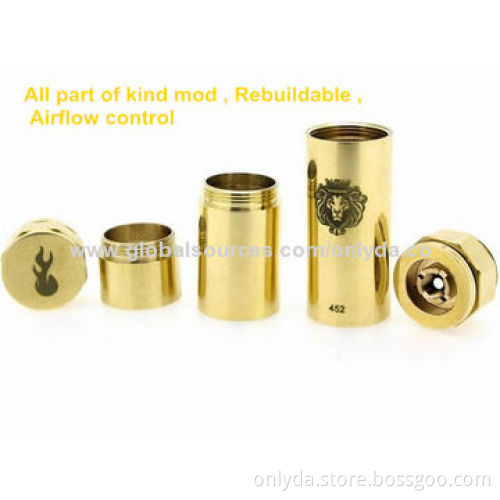Brass Stainless Steel King Mod, Match with 18350/18490/18650 Battery